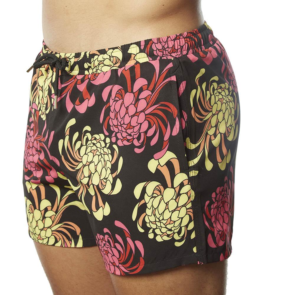 Swim Short Pink & Yellow Chrysanthemums