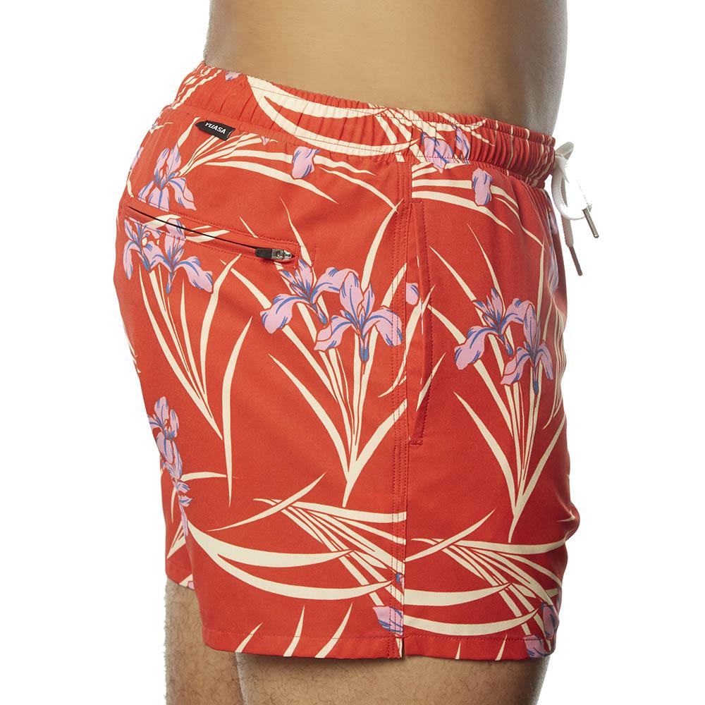 Swim Short Red Indo Palm