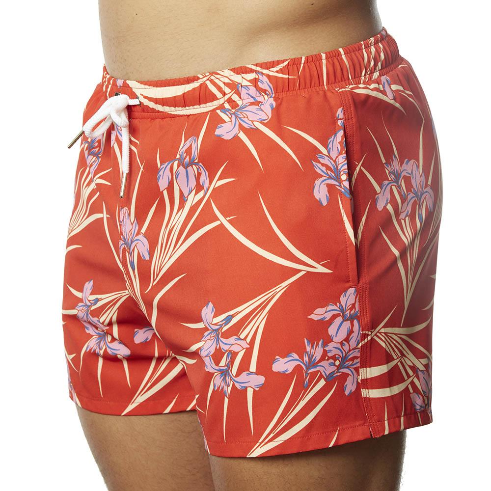 Swim Short Red Indo Palm