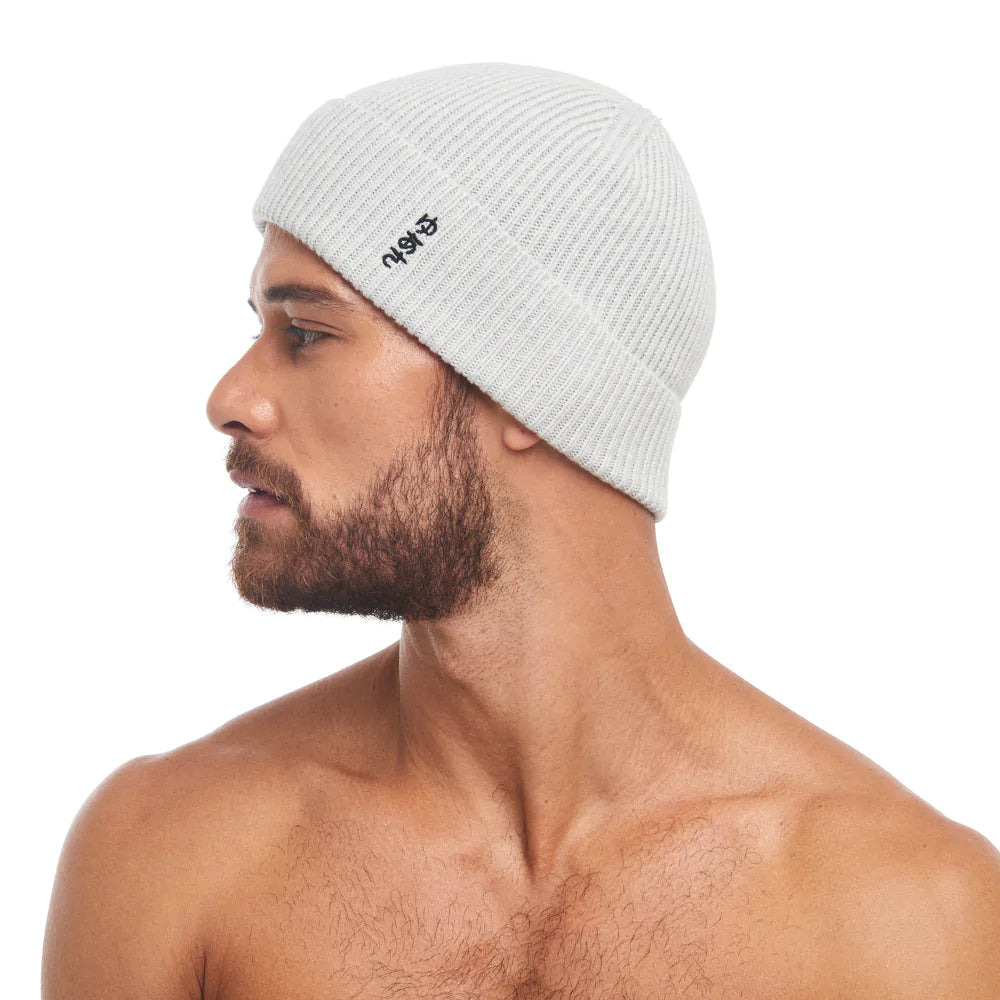 Frost Grey Merino Wool Beanie